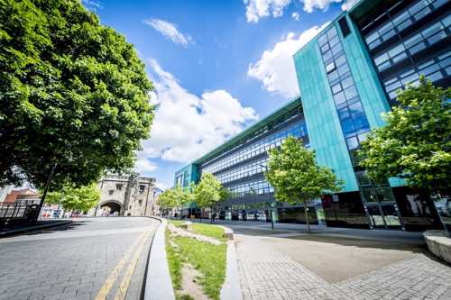 This is the Hugh Aston Building, home to students from Business and Law, it provides learning and teaching spaces as well as break out rooms, and a café.