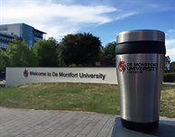 Reduce your plastic use and pick up your free DMU reusable mug