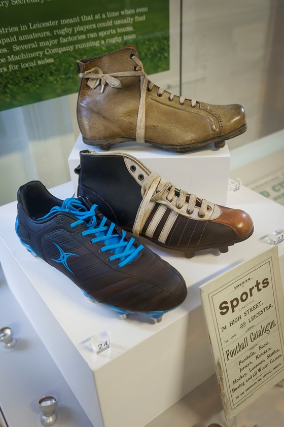 Rugby boots at the exhibition