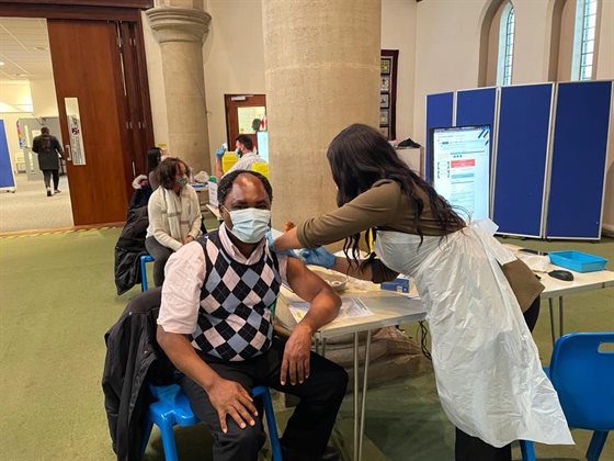 Ndip Agbor vaccinating