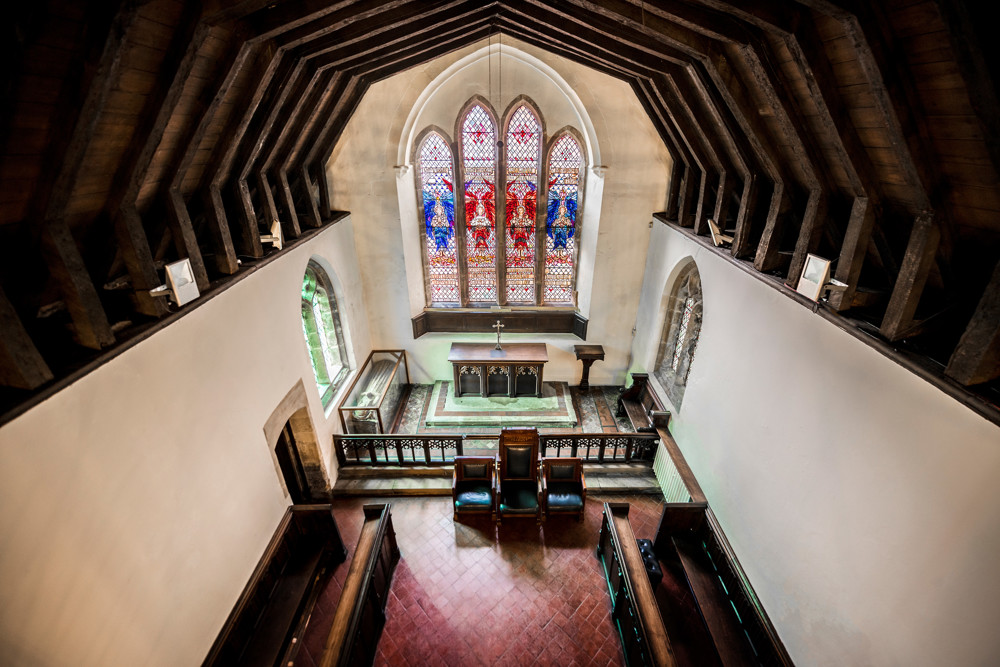 Altar and sanctuary area of Trinity Chapel, Trinity Houses, Leicester