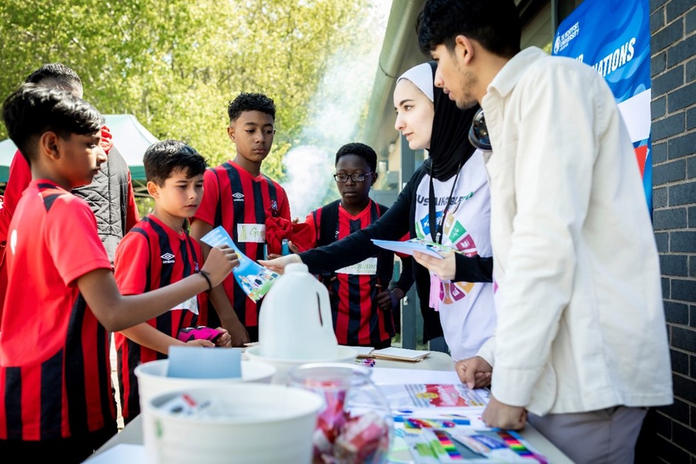 DMU students talk to young players from Leicester Nirvana about sustainability  and climate change.