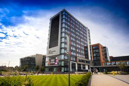 The fantastic Arts Tower, part of the Vijay Patel Building which is home to students from Arts, Design and Humanities.