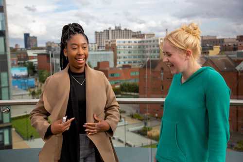 The terrace has a great view of the centre of campus, fantastic in the summer but well worth a visit all year round.