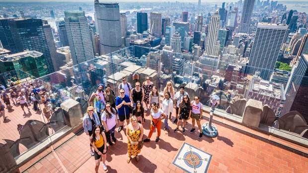 A group of students on a DMU Global trip to New York
